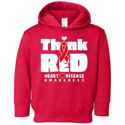 Think Red Heart Disease Awareness Toddler Hoodie