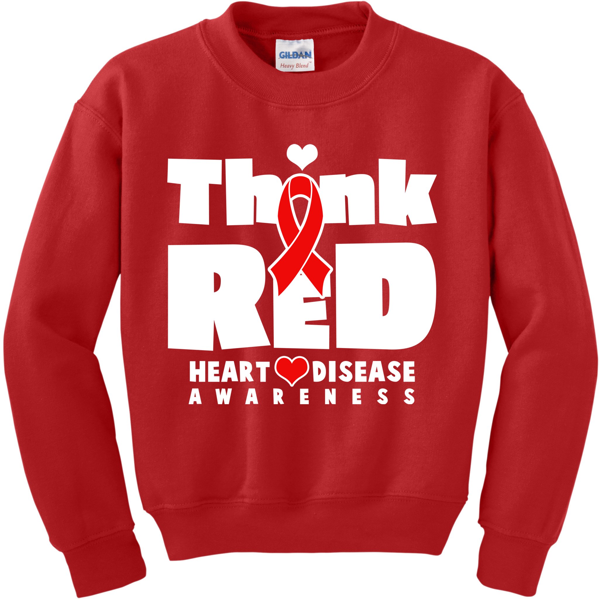 Think Red Heart Disease Awareness Kids Sweatshirt