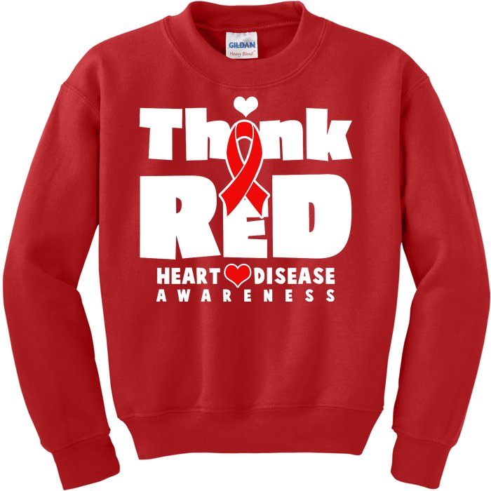 Think Red Heart Disease Awareness Kids Sweatshirt