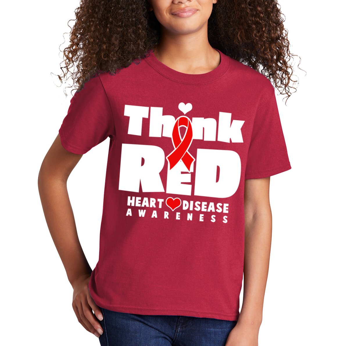 Think Red Heart Disease Awareness Kids T-Shirt