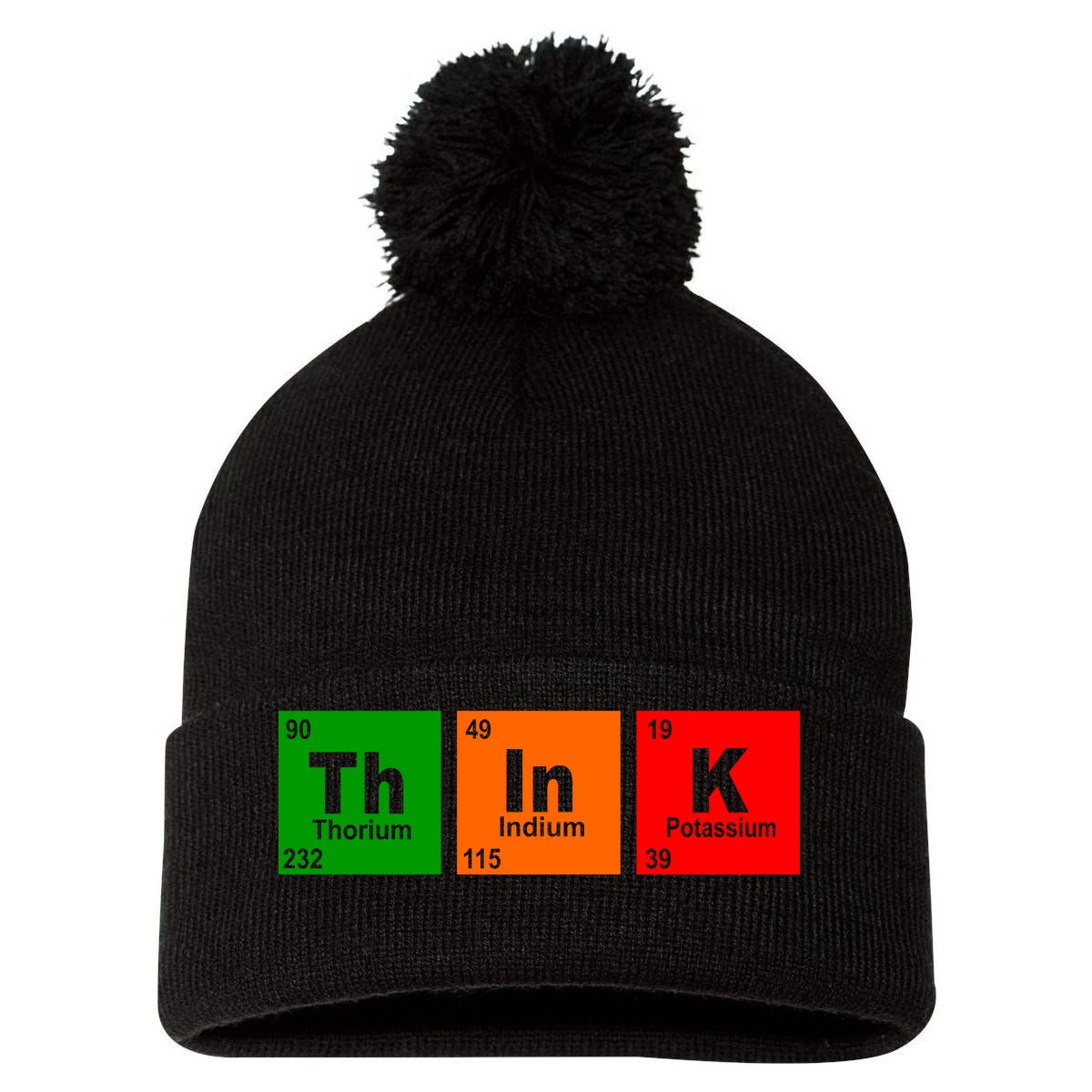 Think Science Periodic Pom Pom 12in Knit Beanie