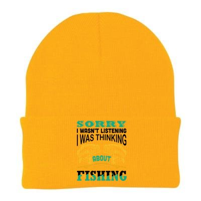 Thinking About Fishing Funny Knit Cap Winter Beanie