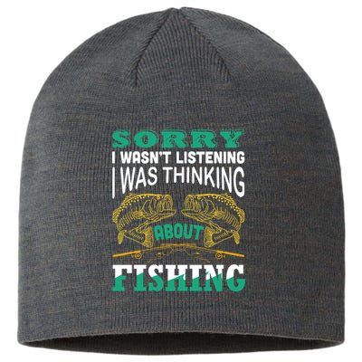 Thinking About Fishing Funny Sustainable Beanie