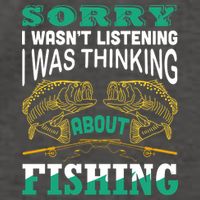 Thinking About Fishing Funny Vector Backpack