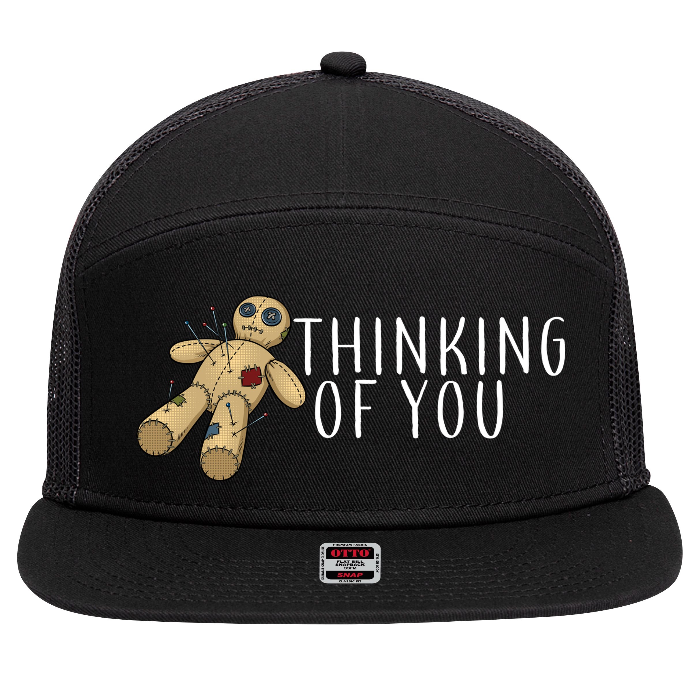 Thinking of You Voodoo Doll 7 Panel Mesh Trucker Snapback Hat