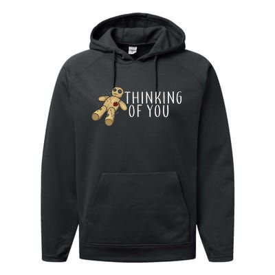 Thinking of You Voodoo Doll Performance Fleece Hoodie