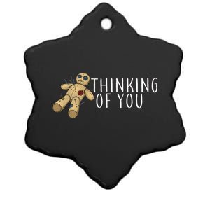 Thinking of You Voodoo Doll Ceramic Star Ornament