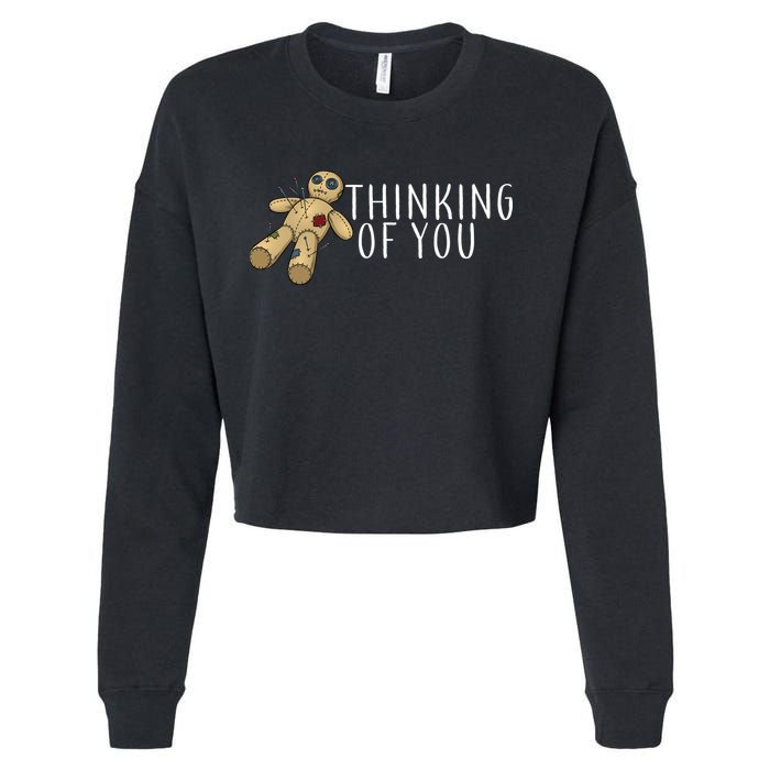 Thinking of You Voodoo Doll Cropped Pullover Crew