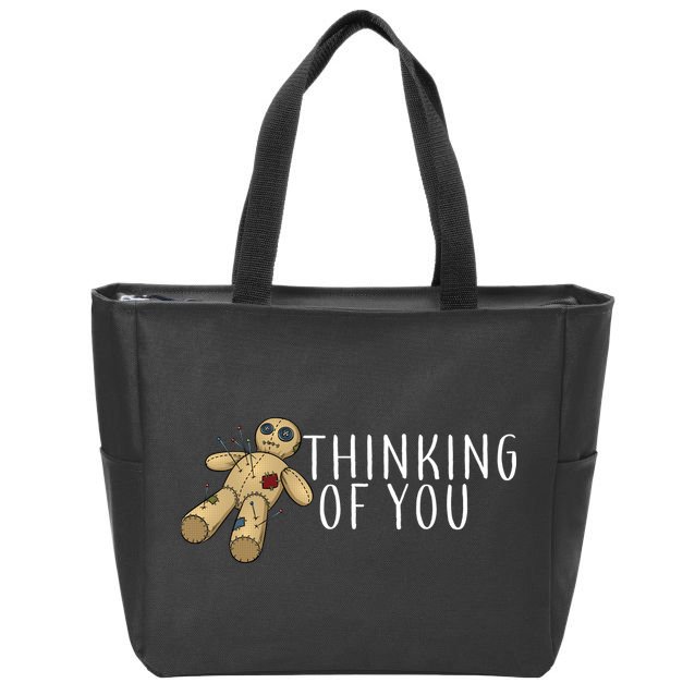 Thinking of You Voodoo Doll Zip Tote Bag