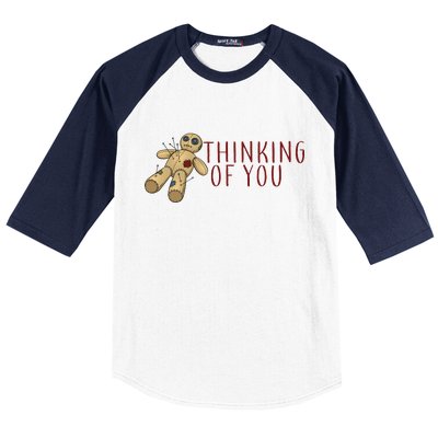 Thinking of You Voodoo Doll Baseball Sleeve Shirt