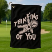 Thinking Of You Voodoo Doll Funny Golf Towel