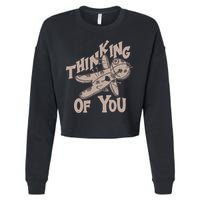 Thinking Of You Voodoo Doll Funny Cropped Pullover Crew