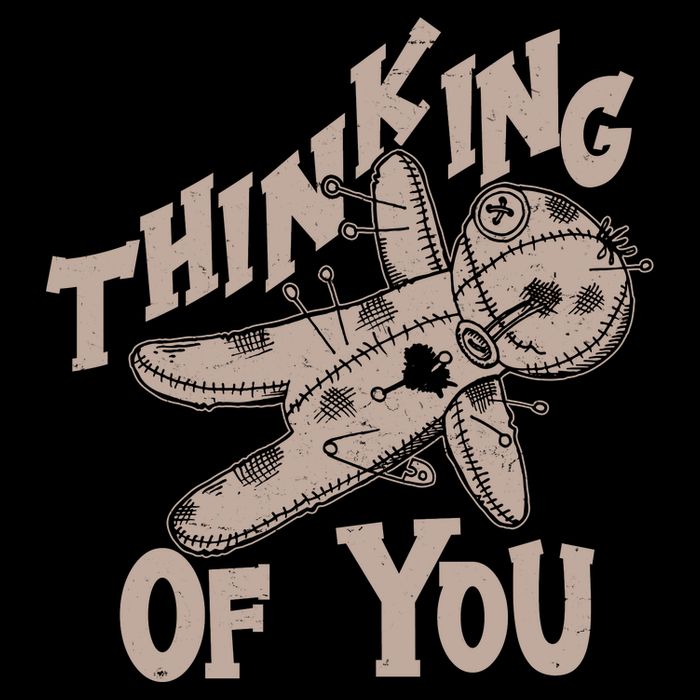 Thinking Of You Voodoo Doll Funny Cropped Pullover Crew