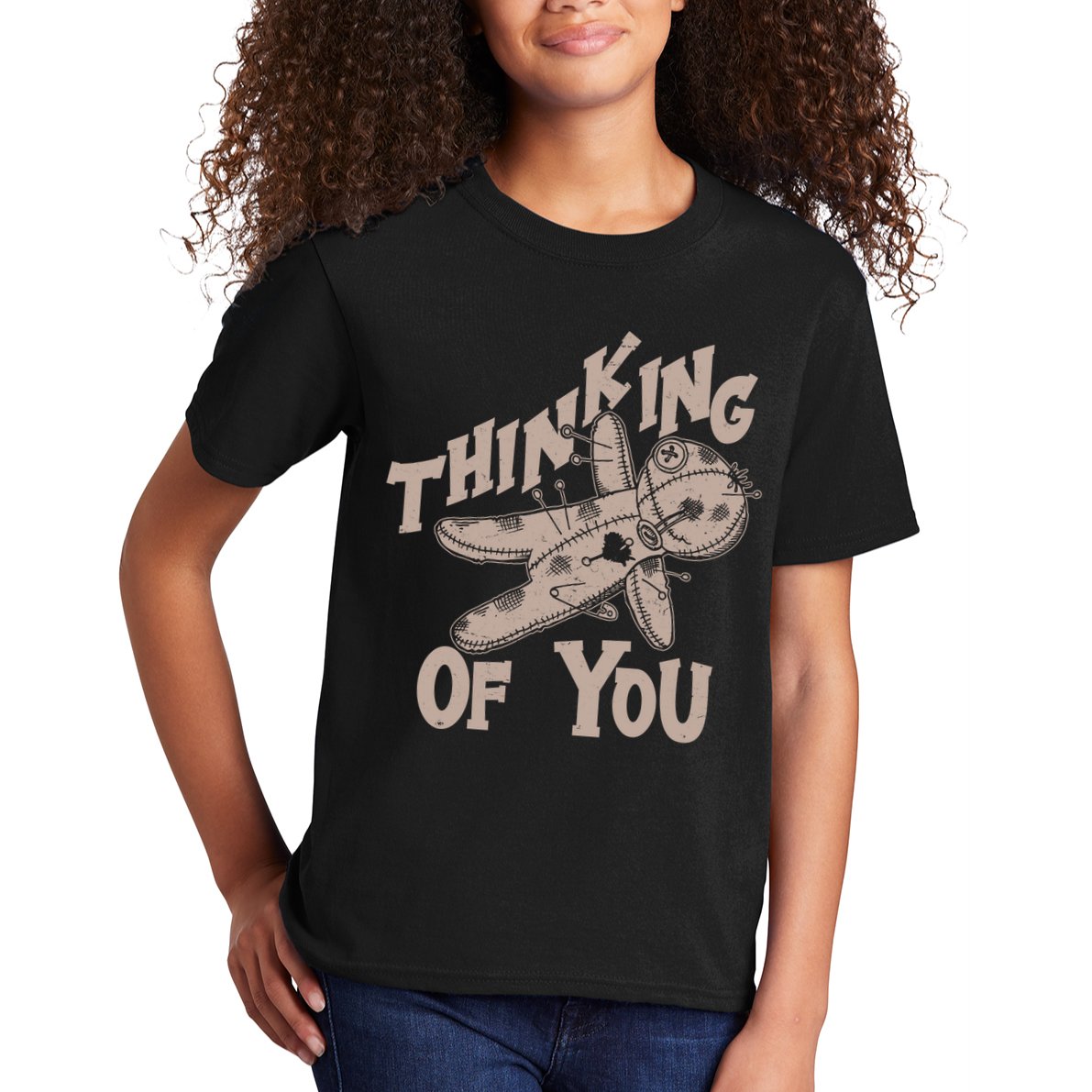 Thinking Of You Voodoo Doll Funny Kids T-Shirt