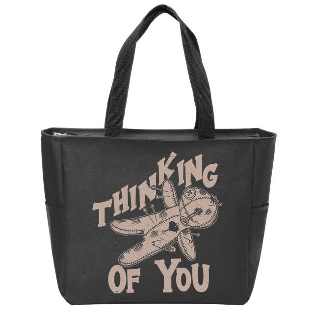 Thinking Of You Voodoo Doll Funny Zip Tote Bag