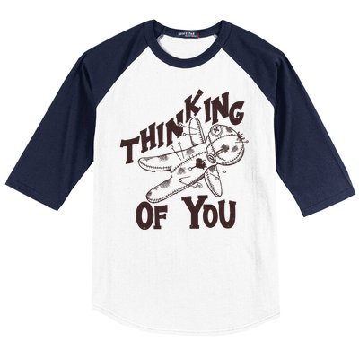 Thinking Of You Voodoo Doll Funny Baseball Sleeve Shirt