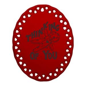 Thinking Of You Voodoo Doll Funny Ceramic Oval Ornament