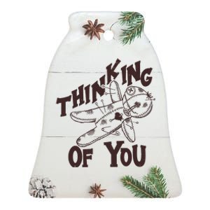 Thinking Of You Voodoo Doll Funny Ceramic Bell Ornament