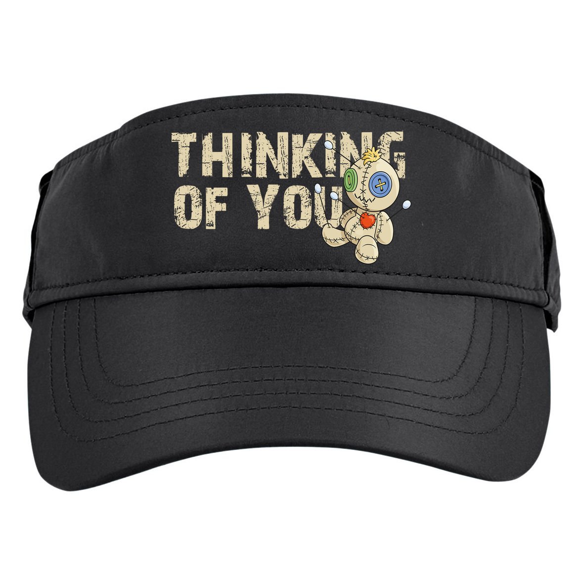 Thinking Of You Voodoo Doll Funny Meme Adult Drive Performance Visor