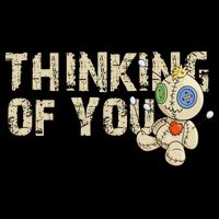Thinking Of You Voodoo Doll Funny Meme Cropped Pullover Crew