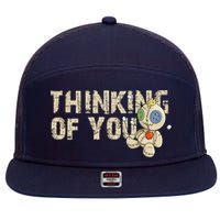 Thinking Of You Voodoo Doll Funny Meme 7 Panel Mesh Trucker Snapback Hat