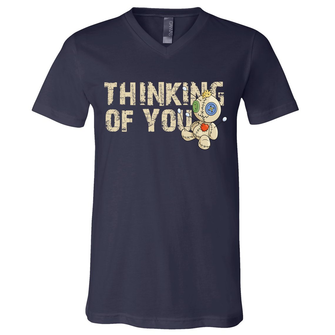 Thinking Of You Voodoo Doll Funny Meme V-Neck T-Shirt