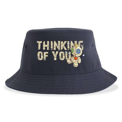 Thinking Of You Voodoo Doll Funny Meme Sustainable Bucket Hat