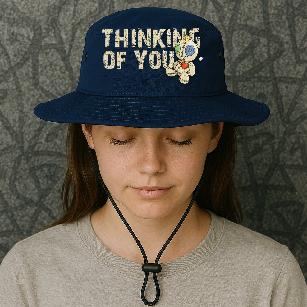 Thinking Of You Voodoo Doll Funny Meme Bucket Hat