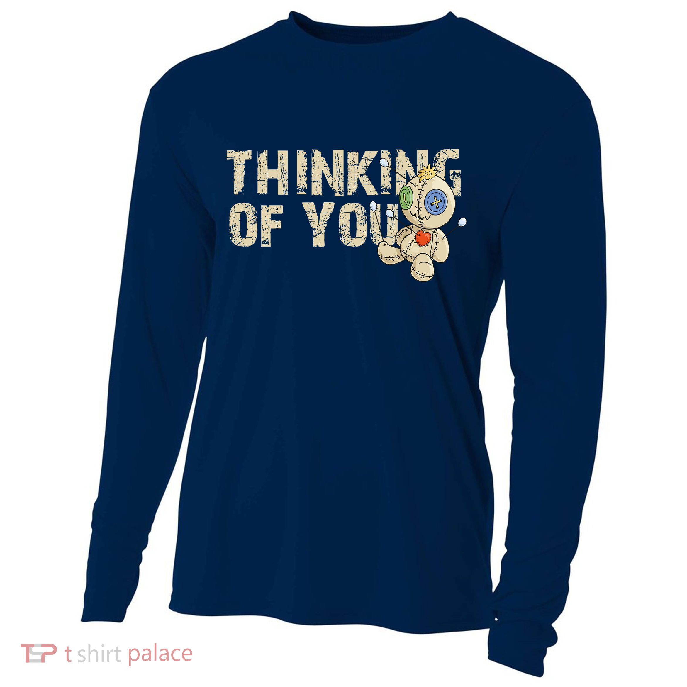 Thinking Of You Voodoo Doll Funny Meme Cooling Performance Long Sleeve Crew