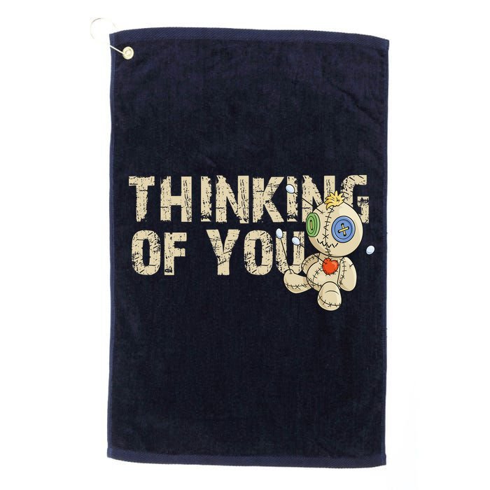 Thinking Of You Voodoo Doll Funny Meme Golf Towel