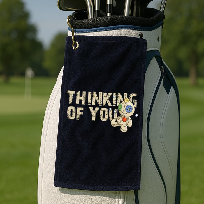 Thinking Of You Voodoo Doll Funny Meme Golf Towel