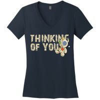 Thinking Of You Voodoo Doll Funny Meme Women's V-Neck T-Shirt