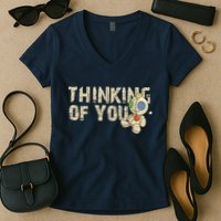 Thinking Of You Voodoo Doll Funny Meme Women's V-Neck T-Shirt