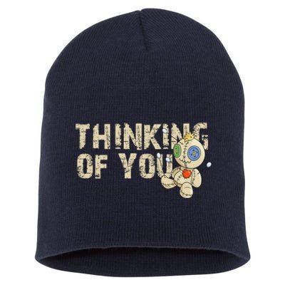 Thinking Of You Voodoo Doll Funny Meme Short Acrylic Beanie