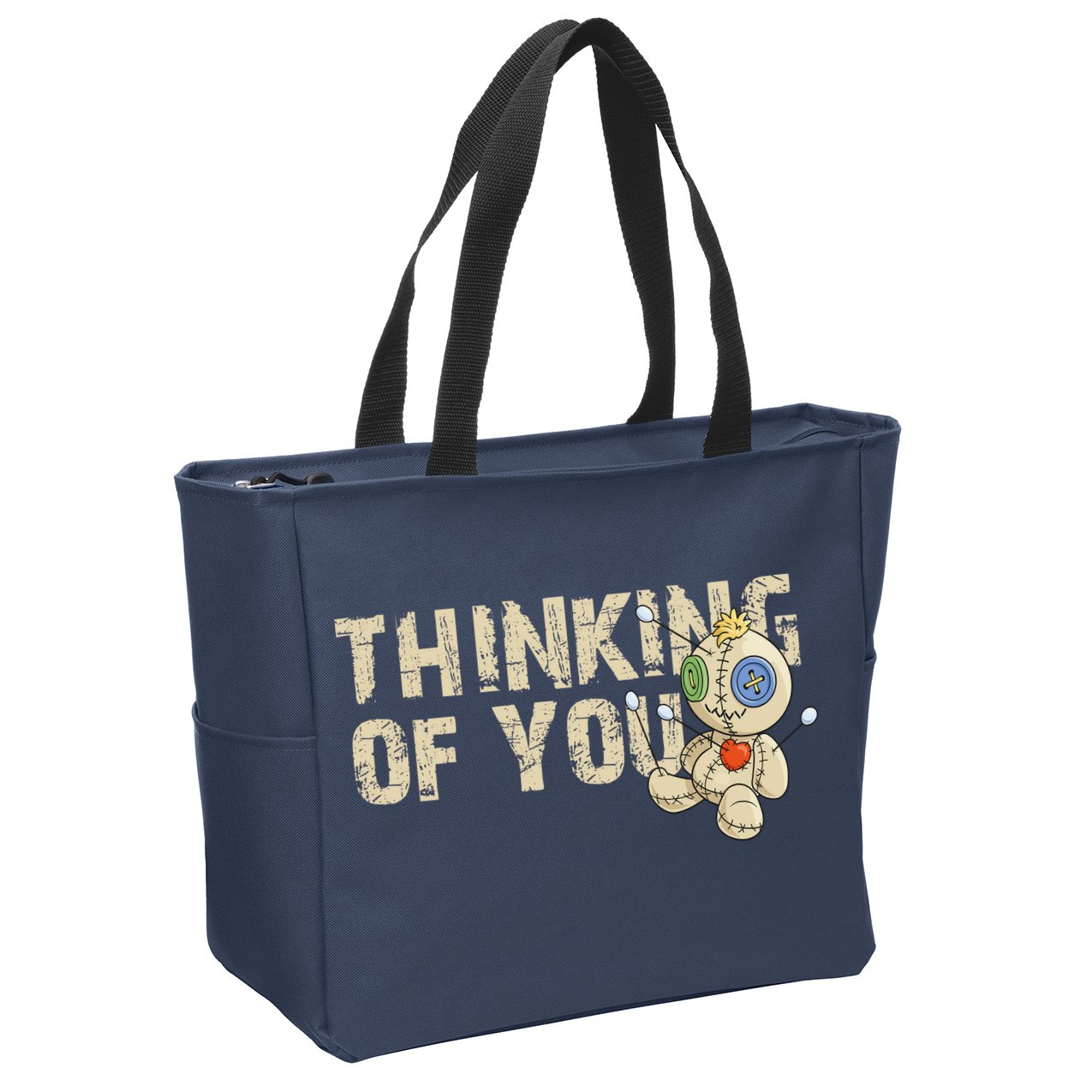 Thinking Of You Voodoo Doll Funny Meme Zip Tote Bag