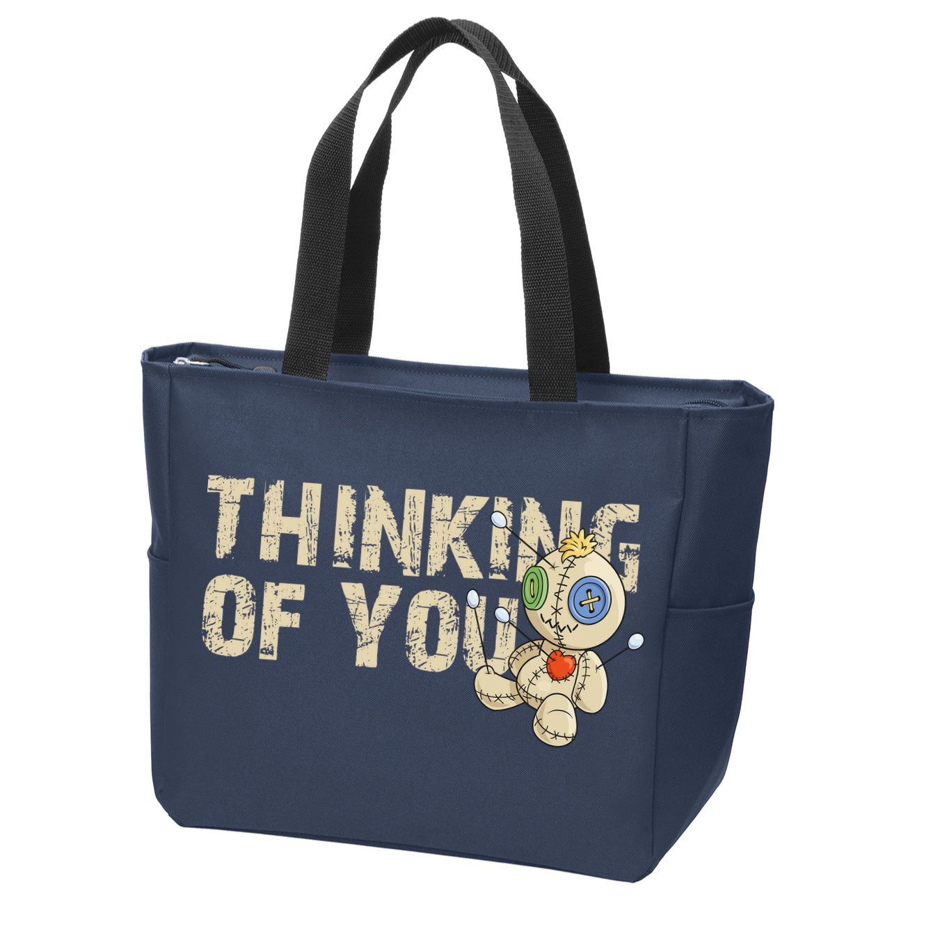Thinking Of You Voodoo Doll Funny Meme Zip Tote Bag