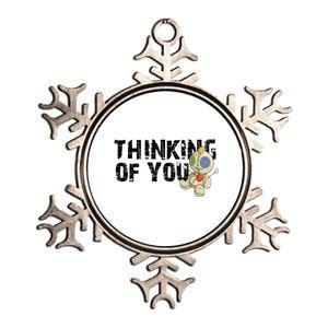 Thinking Of You Voodoo Doll Funny Meme Metallic Star Ornament