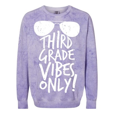 Third Grade Vibes Only Colorblast Crewneck Sweatshirt