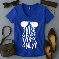 Third Grade Vibes Only Women's V-Neck T-Shirt