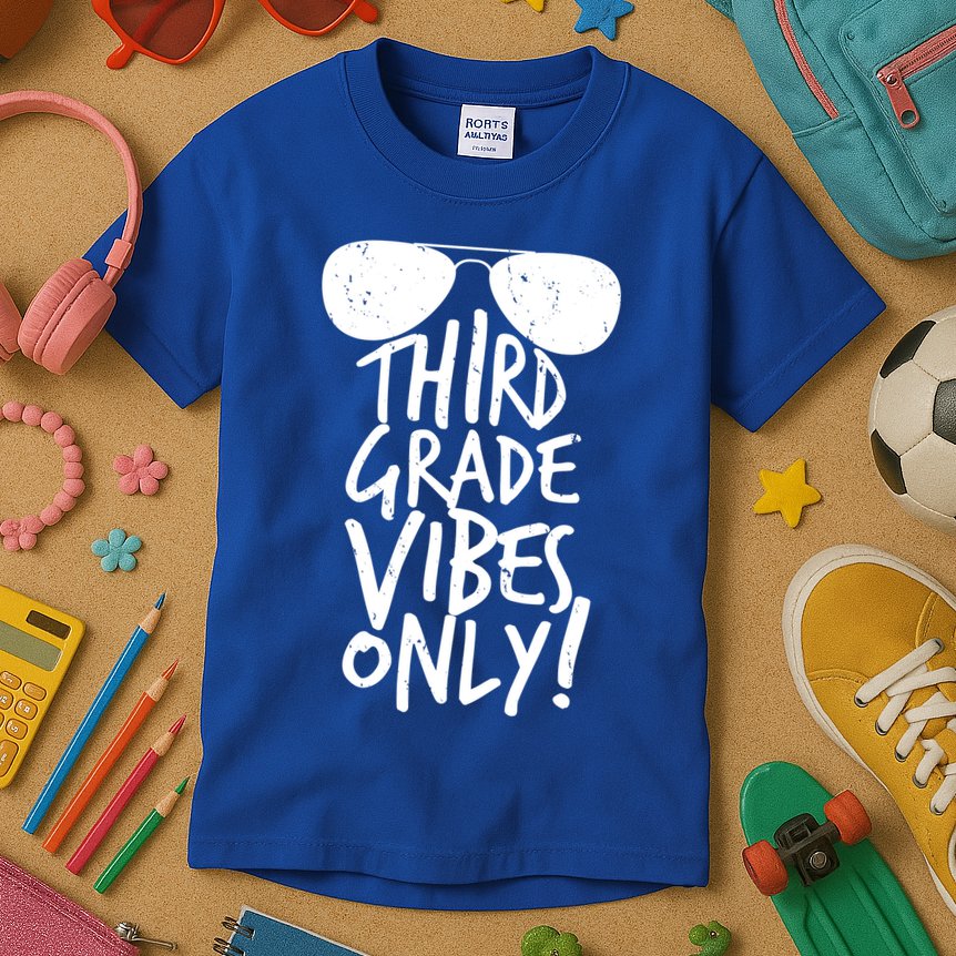 Third Grade Vibes Only Kids T-Shirt