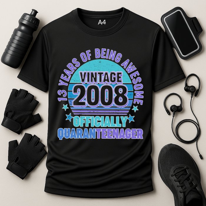 Thirteen 13 Years of Being Awesome Officially QuaranTeenager Cooling Performance Crew T-Shirt