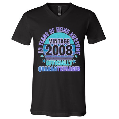 Thirteen 13 Years of Being Awesome Officially QuaranTeenager V-Neck T-Shirt