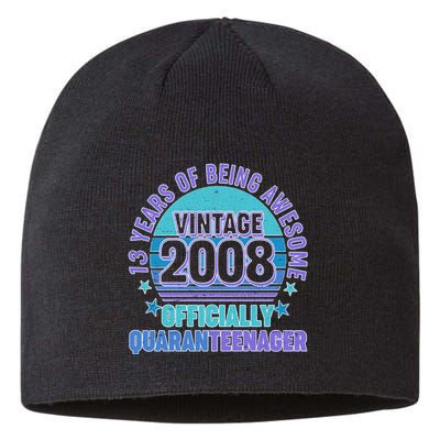 Thirteen 13 Years of Being Awesome Officially QuaranTeenager Sustainable Beanie