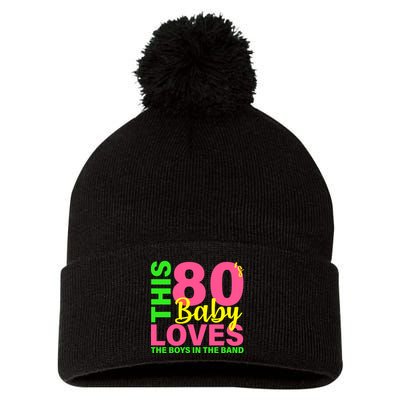 This 80's Baby Loves The Boys In The Band Pom Pom 12in Knit Beanie