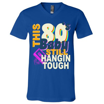 This 80's Baby Still Hangin Tough 1980s Rock V-Neck T-Shirt