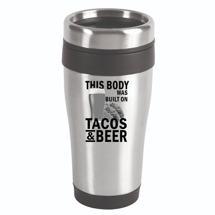 This Body Was Built On Tacos & Beer 16oz Travel Tumbler
