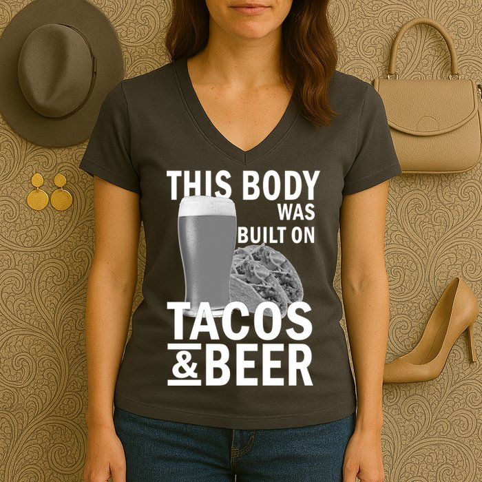 This Body Was Built On Tacos & Beer Women's V-Neck T-Shirt