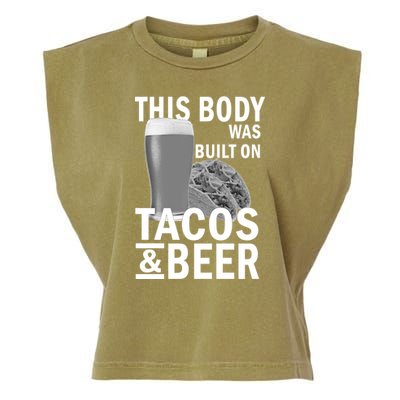 This Body Was Built On Tacos & Beer Garment-Dyed Women's Muscle Tee