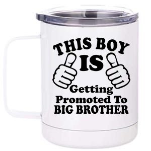 This Boy is Getting Promoted To Big Brother 12 oz Stainless Steel Tumbler Cup