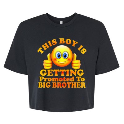 This Boy is Getting Promoted To Big Brother Smiley Emoji Bella+Canvas Jersey Crop Tee